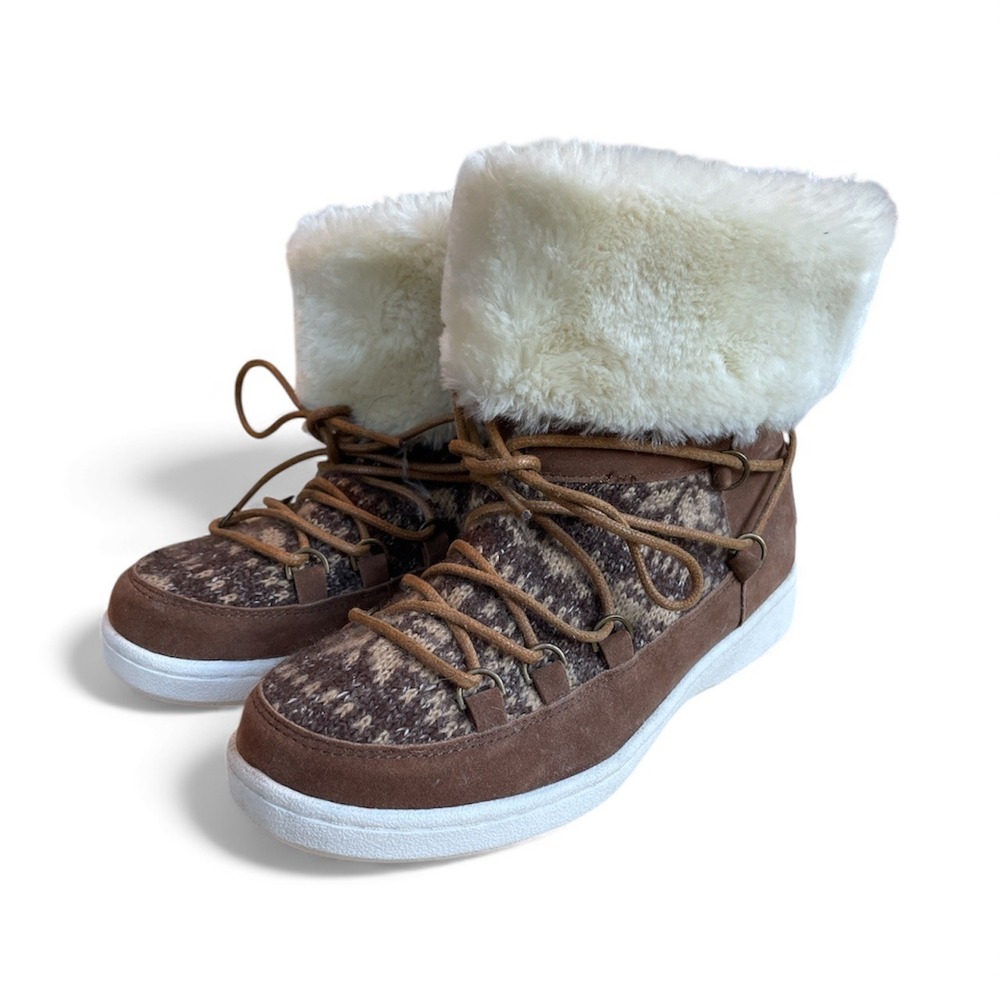 Cozy Brown and Cream Women's Winter Boots
